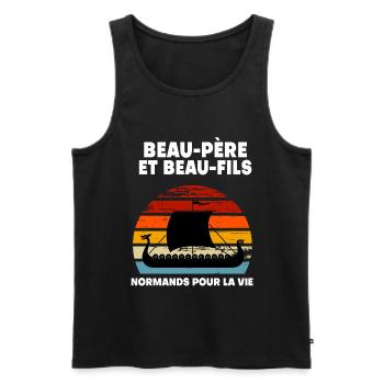 Schwiegervater und Schwiegersohn Norman Vintage Normandie - Männer Premium Bio Tank Top - Schwarz - Vorne - Michal (187cm)
