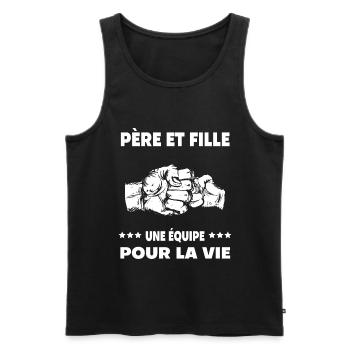 Vater und Tochter dot Papa Vater - Männer Premium Bio Tank Top - Schwarz - Vorne - Michal (187cm)