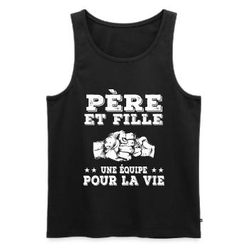 Father and daughter dad point shot - Men's Premium Organic Tank Top - black - Front - Michal (187cm)