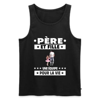 Father Daughter Dad Father Father's Day - Men's Premium Organic Tank Top - black - Front - Michal (187cm)