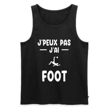 je peux pas j'ai foot cadeau footballeur - Débardeur bio Premium Homme - noir - Devant - Michal (187cm)