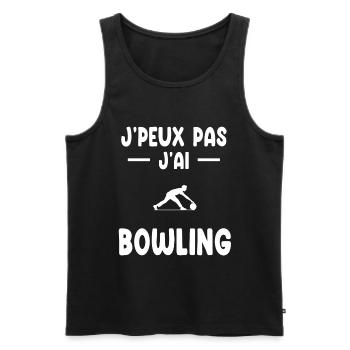 je peux pas j'ai bowling cadeau bouliste - Débardeur bio Premium Homme - noir - Devant - Michal (187cm)