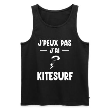 je peux pas j'ai Kitesurf cadeau kitesurfeur - Débardeur bio Premium Homme - noir - Devant - Michal (187cm)