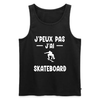 je peux pas j'ai skateboard cadeau skateboardeur - Débardeur bio Premium Homme - noir - Devant - AI Model Male 178 light (178cm)