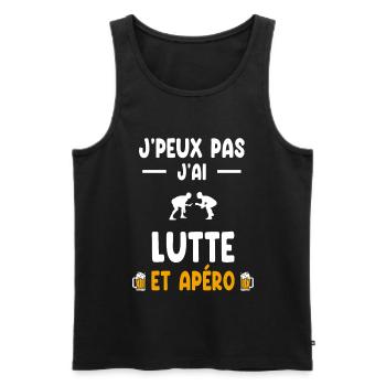 wrestler I can't I have Lutte apéro - Men's Premium Organic Tank Top - black - Front - Michal (187cm)