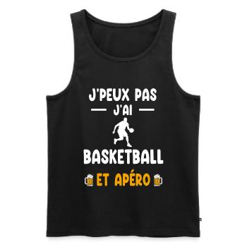 basketteur je peux pas j'ai basketball apéro - Débardeur bio Premium Homme - noir - Devant - Michal (187cm)
