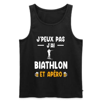Biathlet Ich kann nicht Ich kann Biathlon Aperitif haben - Männer Premium Bio Tank Top - Schwarz - Vorne - Michal (187cm)