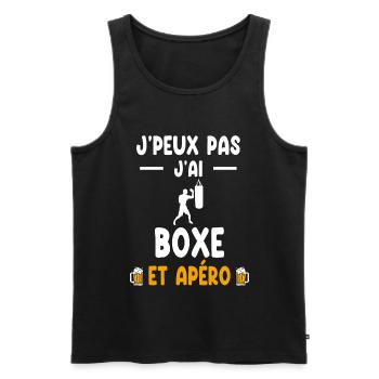 boxer I can't I boxed aperitif - Men's Premium Organic Tank Top - black - Front - Michal (187cm)