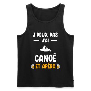 Kanute Ich kann nicht Ich kann Kanu Apéro trinken - Männer Premium Bio Tank Top - Schwarz - Vorne - Michal (187cm)