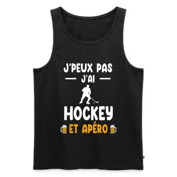 Hockeyspieler Ich kann nicht Hockey Aperitif haben - Männer Premium Bio Tank Top - Schwarz - Vorne - Michal (187cm)