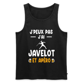 athlète je peux pas j'ai javelot apéro - Débardeur bio Premium Homme - noir - Devant - Michal (187cm)
