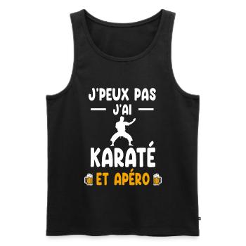 karatéka je peux pas j'ai karaté apéro - Débardeur bio Premium Homme - noir - Devant - AI Model Male 178 light (178cm)