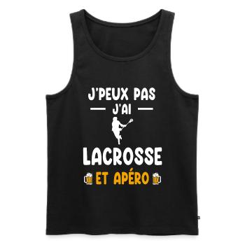 Hockeyspieler Ich kann keinen Lacrosse-Aperitif haben - Männer Premium Bio Tank Top - Schwarz - Vorne - Michal (187cm)
