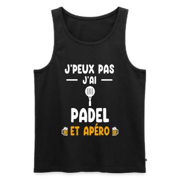 Padelist Ich kann nicht Ich kann keinen Padel-Aperitif haben - Männer Premium Bio Tank Top - Schwarz - Vorne - Michal (187cm)