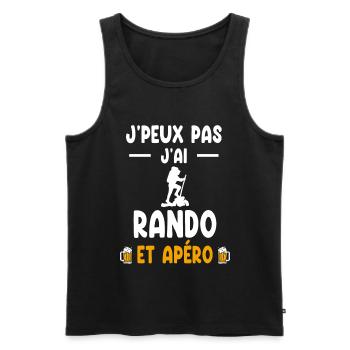 Wanderer Ich kann nicht Ich habe Rando-Aperitif - Männer Premium Bio Tank Top - Schwarz - Vorne - Michal (187cm)