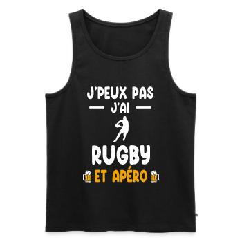 rugbyman I can't I have rugby man aperitif - Men's Premium Organic Tank Top - black - Front - Michal (187cm)