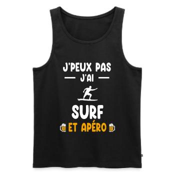surfer I can't I surf man aperitif - Men's Premium Organic Tank Top - black - Front - Michal (187cm)