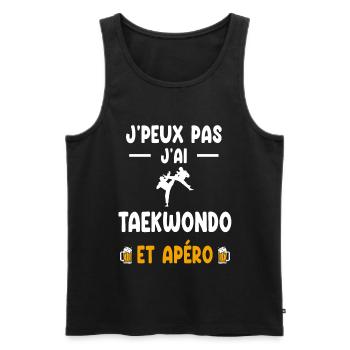 taekwondoïste je peux pas j'ai taekwondo apéro - Débardeur bio Premium Homme - noir - Devant - Michal (187cm)