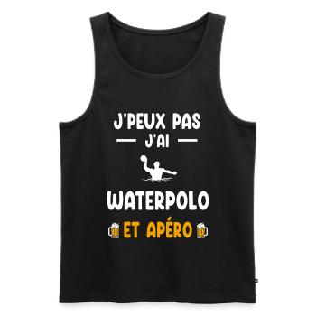 poloïste je peux pas j'ai waterpolo apéro - Débardeur bio Premium Homme - noir - Devant - Michal (187cm)