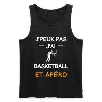 I can't I have basketball aperitif basketball basketball player - Men's Premium Organic Tank Top - black - Front - Michal (187cm)