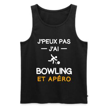 je peux pas j'ai bowling apéro bouliste - Débardeur bio Premium Homme - noir - Devant - Michal (187cm)