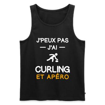 I can't I curling aperitif curler - Men's Premium Organic Tank Top - black - Front - AI Model Male 178 light (178cm)