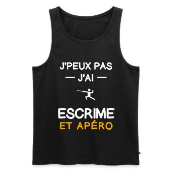 Ich kann nicht Ich habe Fechten Aperitif Fechter - Männer Premium Bio Tank Top - Schwarz - Vorne - AI Model Male 178 light (178cm)
