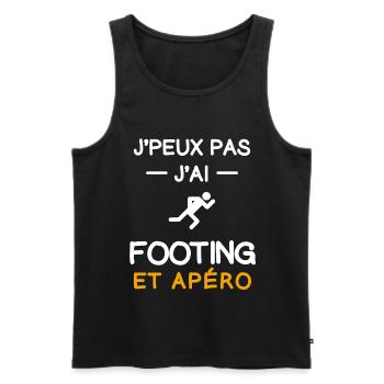 je peux pas j'ai footing apéro coureur - Débardeur bio Premium Homme - noir - Devant - AI Model Male 178 light (178cm)