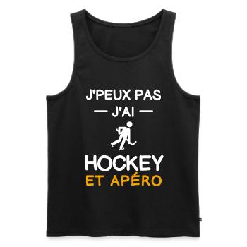 Ich kann nicht haben Ich Hockey Aperitif Hockeyspieler - Männer Premium Bio Tank Top - Schwarz - Vorne - Michal (187cm)