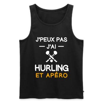 I can't I Hurling Aperitif Trommler - Männer Premium Bio Tank Top - Schwarz - Vorne - Michal (187cm)