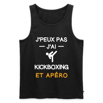 Ich kann nicht Kickboxen Aperitif Kickboxer - Männer Premium Bio Tank Top - Schwarz - Vorne - Michal (187cm)