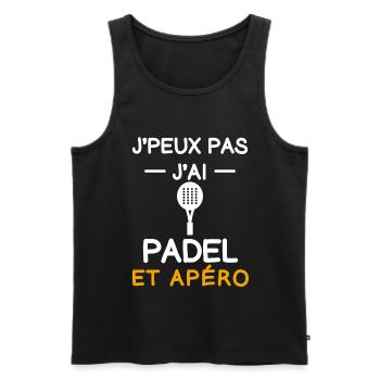 I can't I have Padel Aperitif Padelist - Männer Premium Bio Tank Top - Schwarz - Vorne - Michal (187cm)