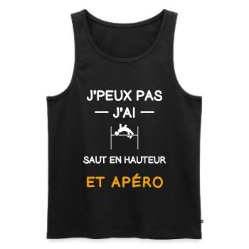 je peux pas j'ai saut en hauteur apéro athlète - Débardeur bio Premium Homme - noir - Devant - Michal (187cm)