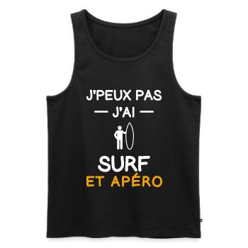 I can't I surf man aperitif surfer - Men's Premium Organic Tank Top - black - Front - Michal (187cm)