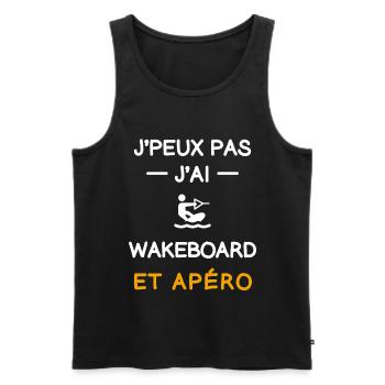 je peux pas j'ai wakeboard apéro wakeboardeur - Débardeur bio Premium Homme - noir - Devant - Michal (187cm)