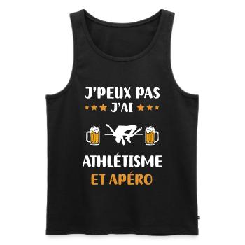 je peux pas j'ai saut en hauteur apéro cadeau - Débardeur bio Premium Homme - noir - Devant - Michal (187cm)