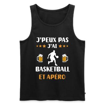 je peux pas j'ai basketball apéro humour cadeau - Débardeur bio Premium Homme - noir - Devant - Michal (187cm)
