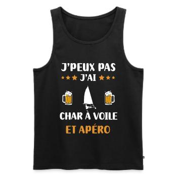 I can't I sand yachting aperitif humor gift - Men's Premium Organic Tank Top - black - Front - Michal (187cm)