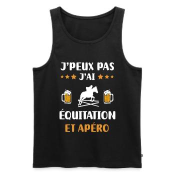 I can't I have horse riding aperitif humor gift - Men's Premium Organic Tank Top - black - Front - Michal (187cm)