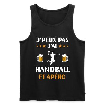 je peux pas j'ai handball apéro humour cadeau - Débardeur bio Premium Homme - noir - Devant - Michal (187cm)