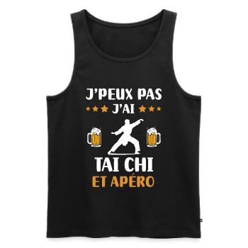 je peux pas j'ai tai chi apéro humour cadeau - Débardeur bio Premium Homme - noir - Devant - Michal (187cm)