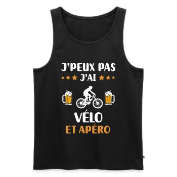 Ich kann nicht, ich habe Fahrrad, Aperitif, Humor, Geschenk - Männer Premium Bio Tank Top - Schwarz - Vorne - Michal (187cm)