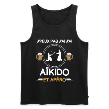 je peux pas j'ai aïkido apéro aïkidoka - Débardeur bio Premium Homme - noir - Devant - Michal (187cm)