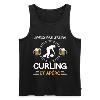 I can't I curling aperitif curler - Men's Premium Organic Tank Top - black - Front - AI Model Male 178 light (178cm)