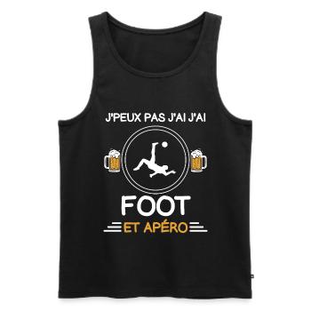 je peux pas j'ai foot apéro footballeur - Débardeur bio Premium Homme - noir - Devant - AI Model Male 178 light (178cm)
