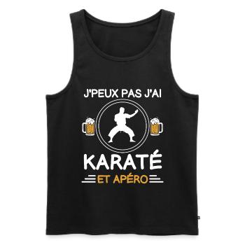 je peux pas j'ai karaté apéro karatéka - Débardeur bio Premium Homme - noir - Devant - AI Model Male 178 light (178cm)