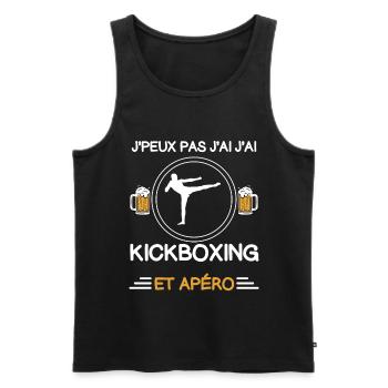 Ich kann nicht Kickboxen Aperitif Kickboxer - Männer Premium Bio Tank Top - Schwarz - Vorne - Michal (187cm)