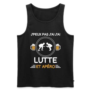 I can't I have Lutte apéro lutteur - Men's Premium Organic Tank Top - black - Front - Michal (187cm)