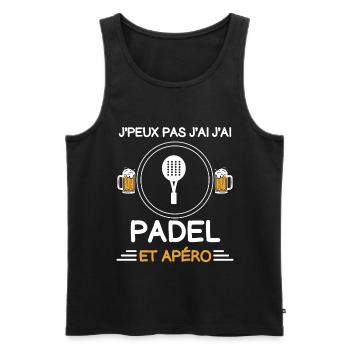je peux pas j'ai padel apéro padeliste - Débardeur bio Premium Homme - noir - Devant - Michal (187cm)