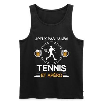 I can't I have tennis aperitif tennisman - Men's Premium Organic Tank Top - black - Front - Michal (187cm)